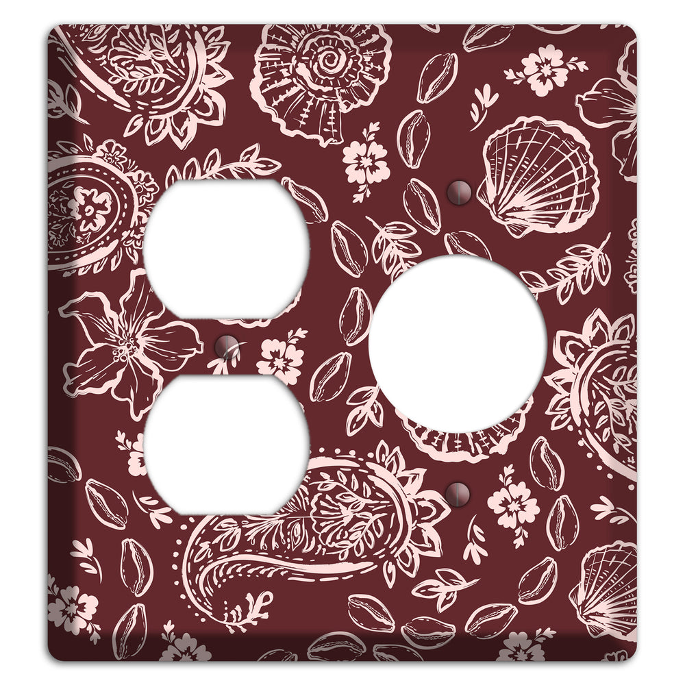 Crimson Shell Paisley Duplex / Receptacle Wallplate
