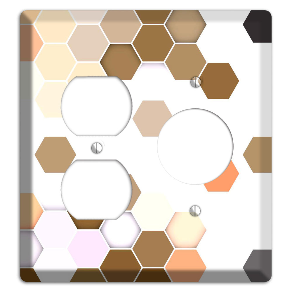 Hex Grid ‚Äì Sunset Terracotta Duplex / Receptacle Wallplate