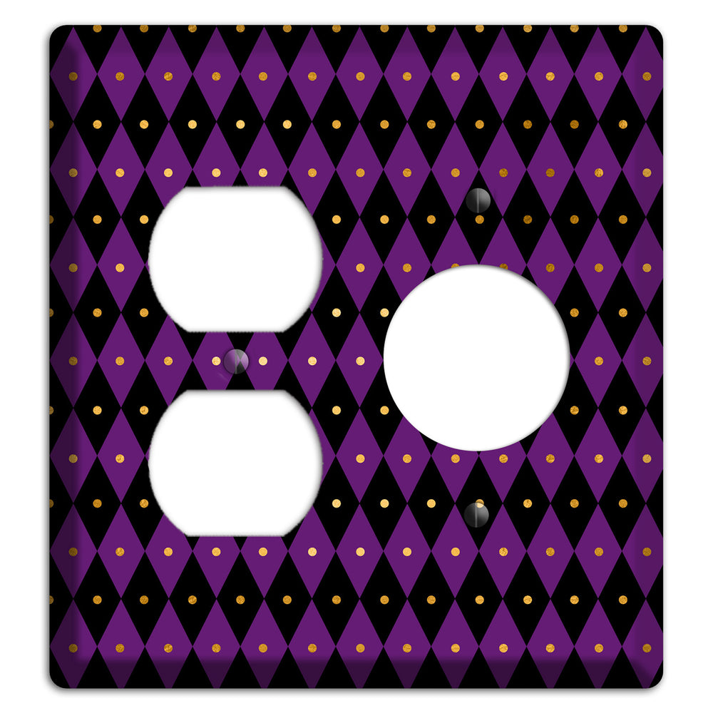 Royal Check: Violet Duplex / Receptacle Wallplate