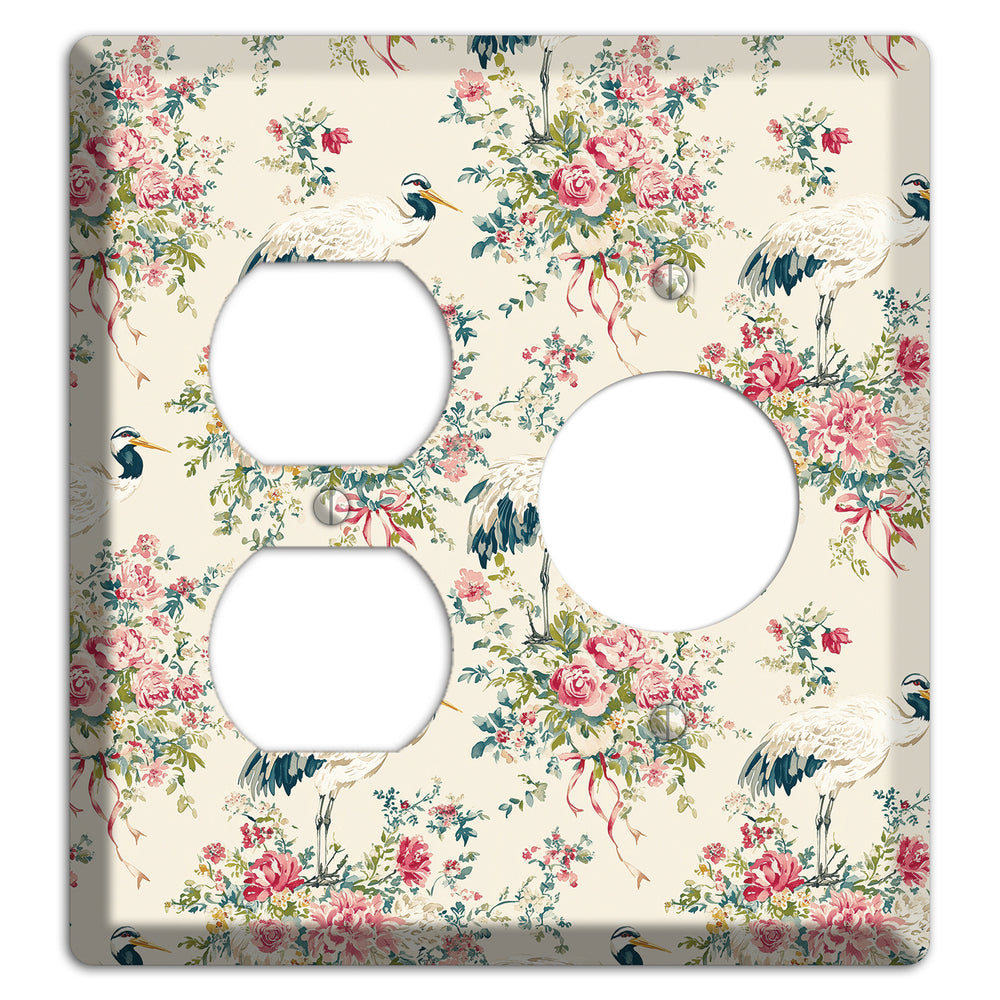 Blossom & Crane Duplex / Receptacle Wallplate