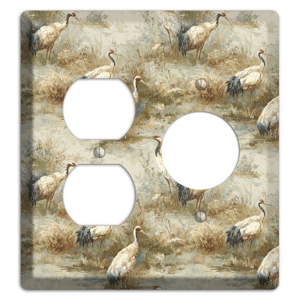 Marshland Crane Reverie Duplex / Receptacle Wallplate