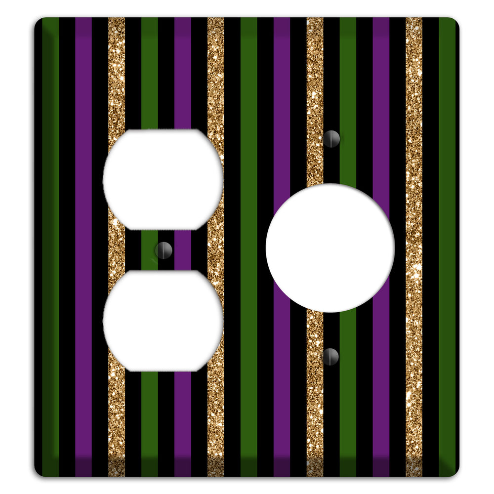 Carnival Stripes: Noir Duplex / Receptacle Wallplate