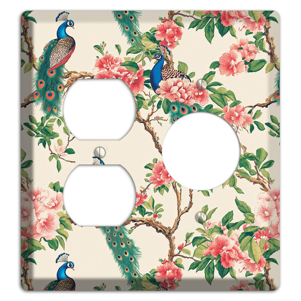 Peacock & Peony Court Duplex / Receptacle Wallplate