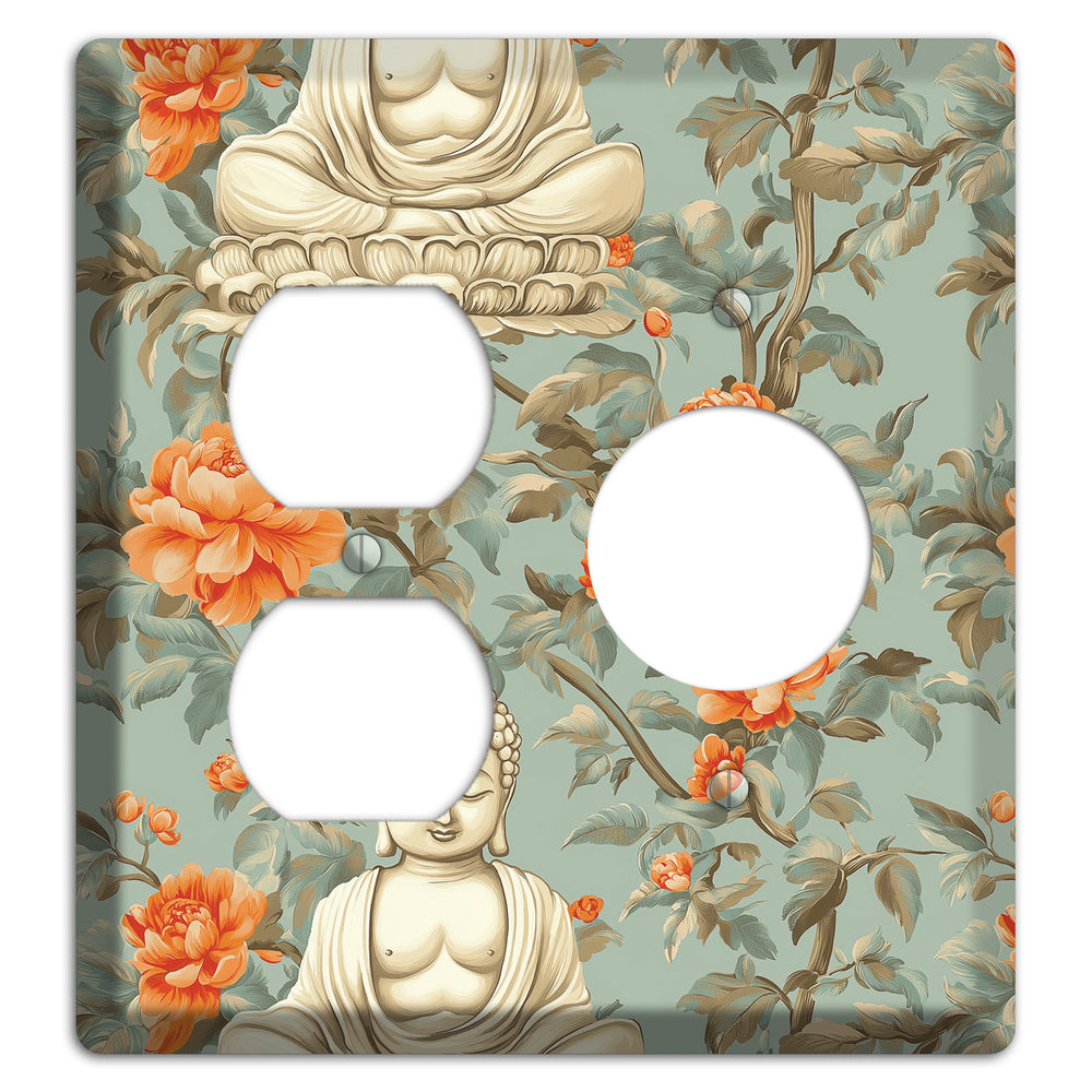 Lotus & Peony Duplex / Receptacle Wallplate