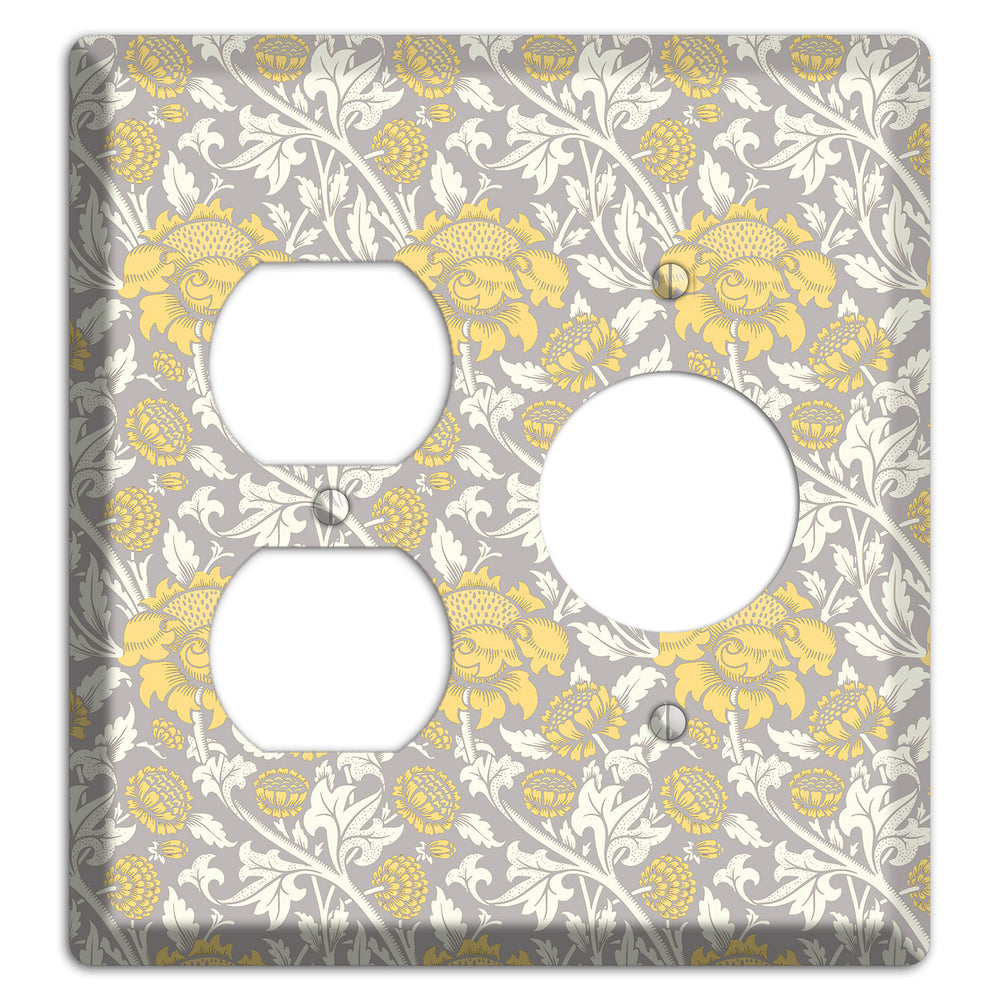 Golden Peony Lace Duplex / Receptacle Wallplate