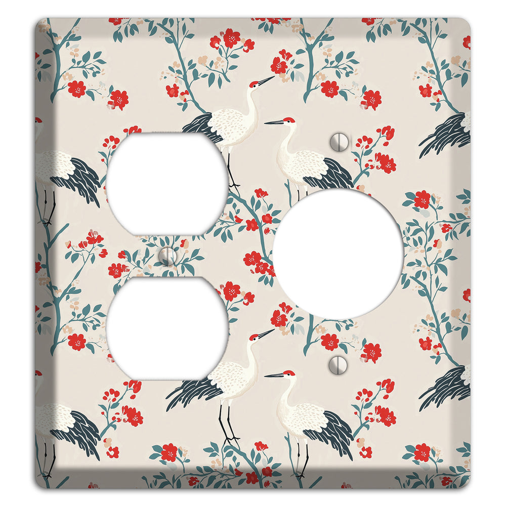 Ivory Blossom Vigil Duplex / Receptacle Wallplate