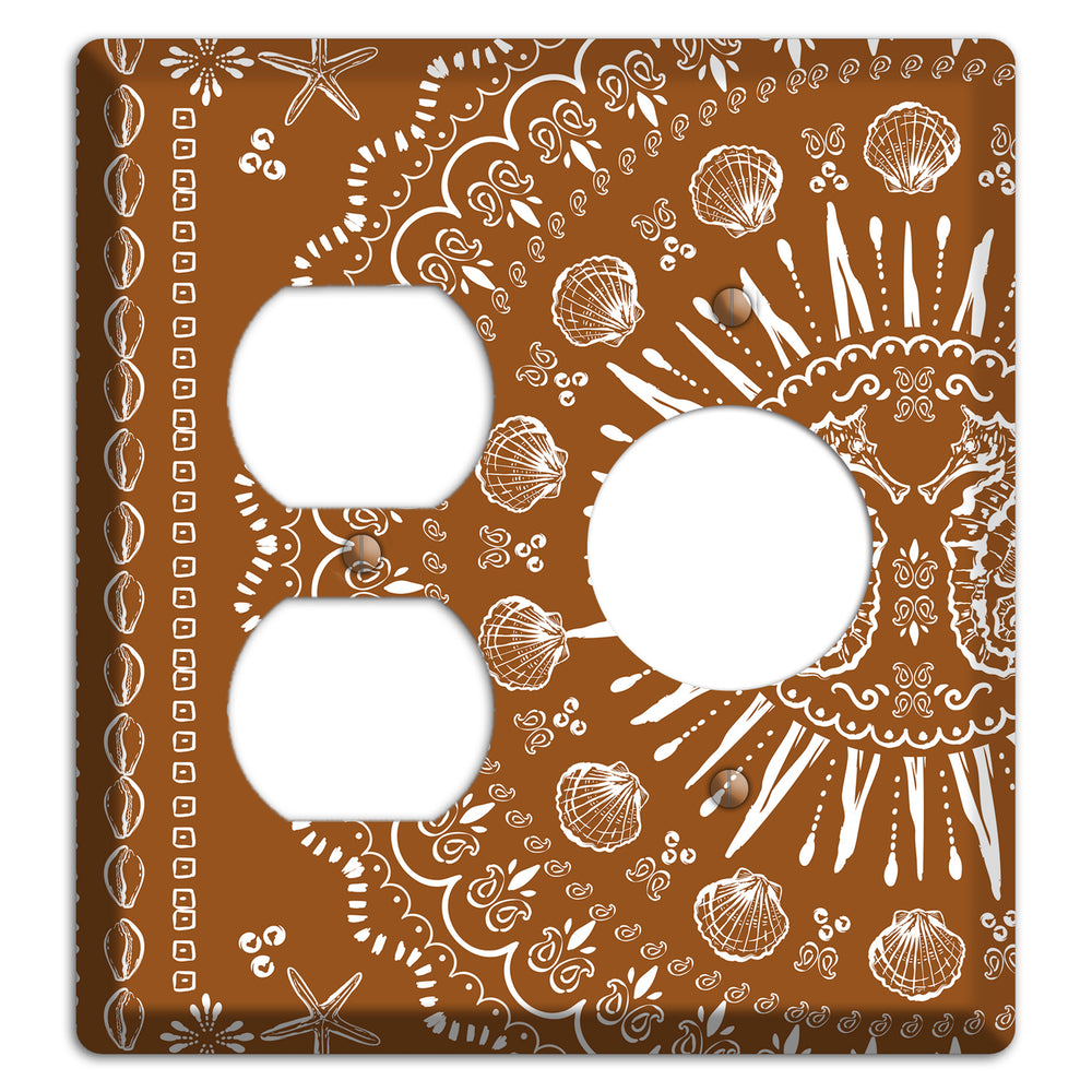 Russet Seahorse Mandala Duplex / Receptacle Wallplate