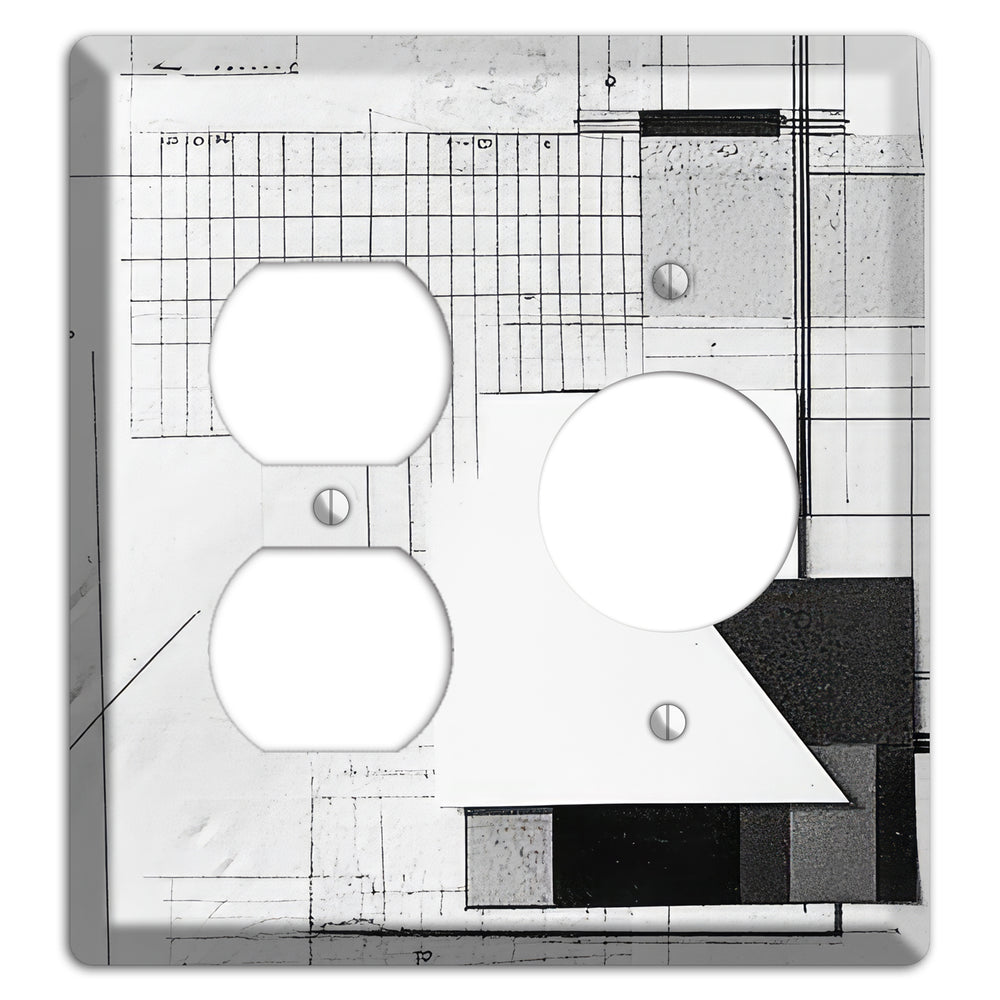 Blueprint Palimpsest Duplex / Receptacle Wallplate
