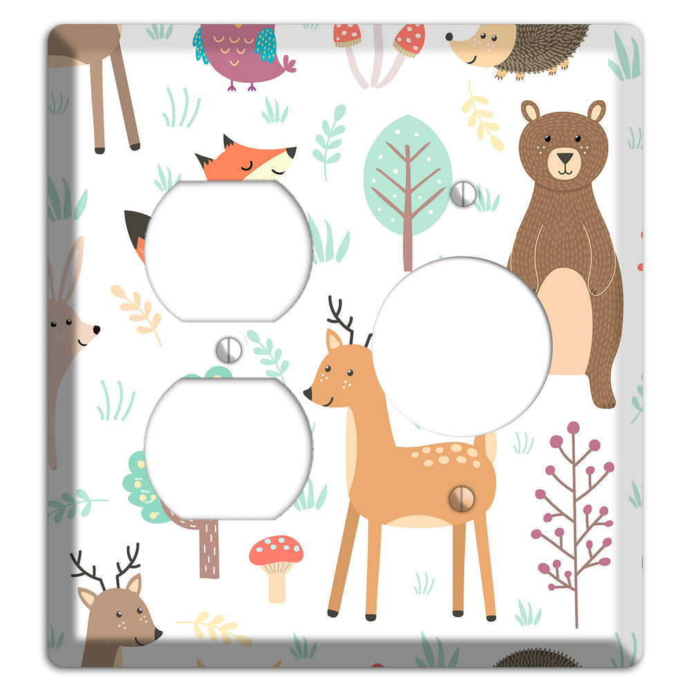Woodland Friends (White) Duplex / Receptacle Wallplate