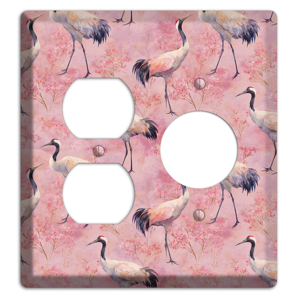 Blush Crane Reverie Duplex / Receptacle Wallplate