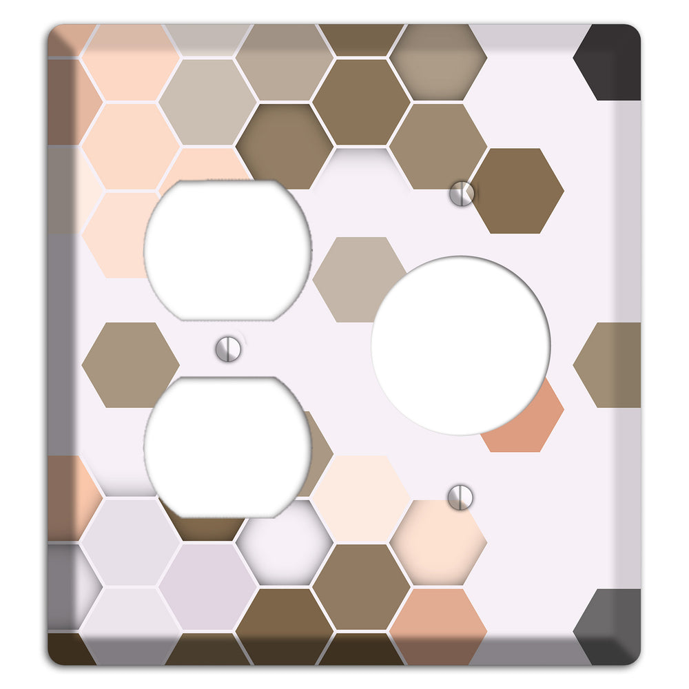 Clay & Terracotta Geometric Tiling Duplex / Receptacle Wallplate