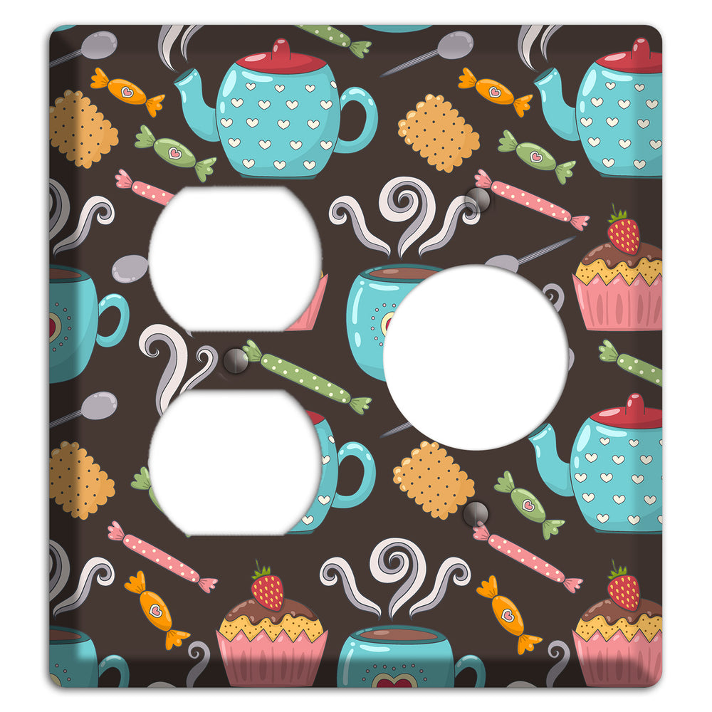 Sweet Tea Party (Brown) Duplex / Receptacle Wallplate