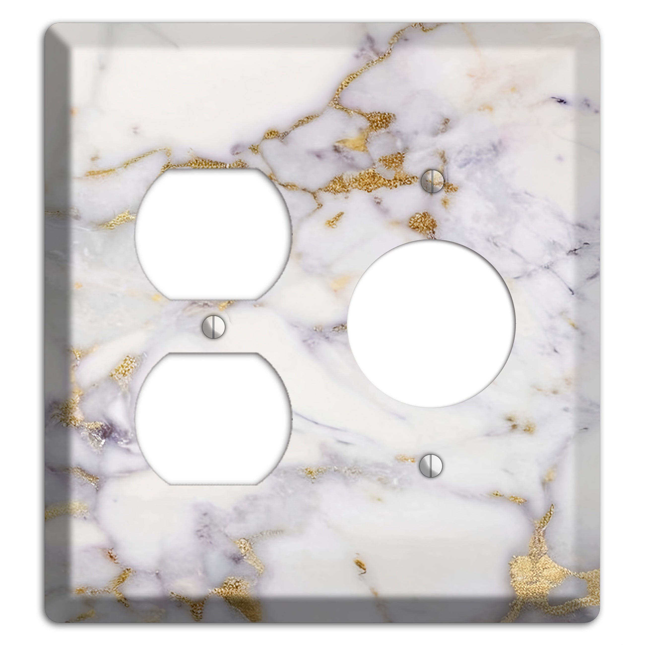 Metallic Bronze Marble Duplex / Receptacle Wallplate