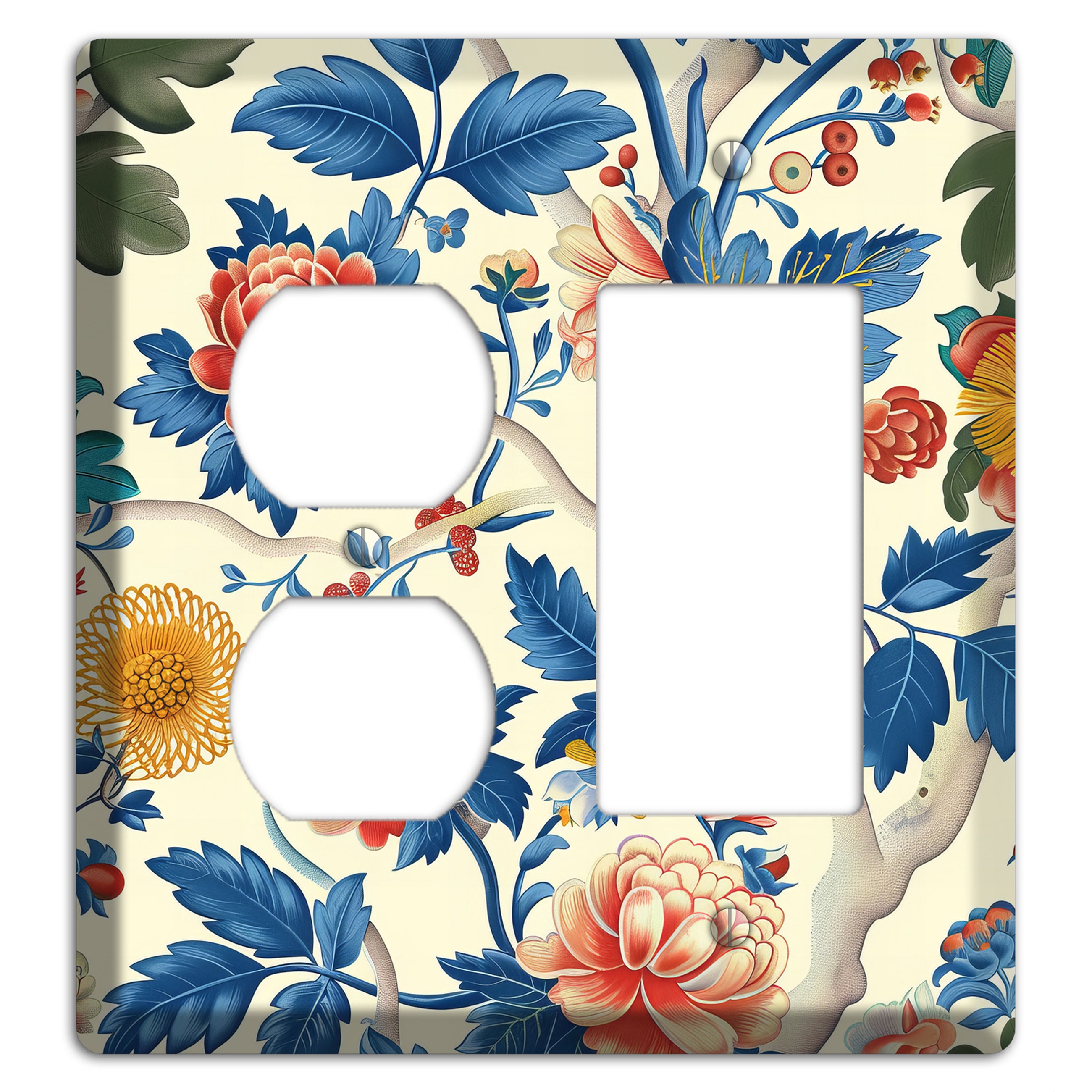 Porcelain Garden Riot Duplex / Rocker Wallplate