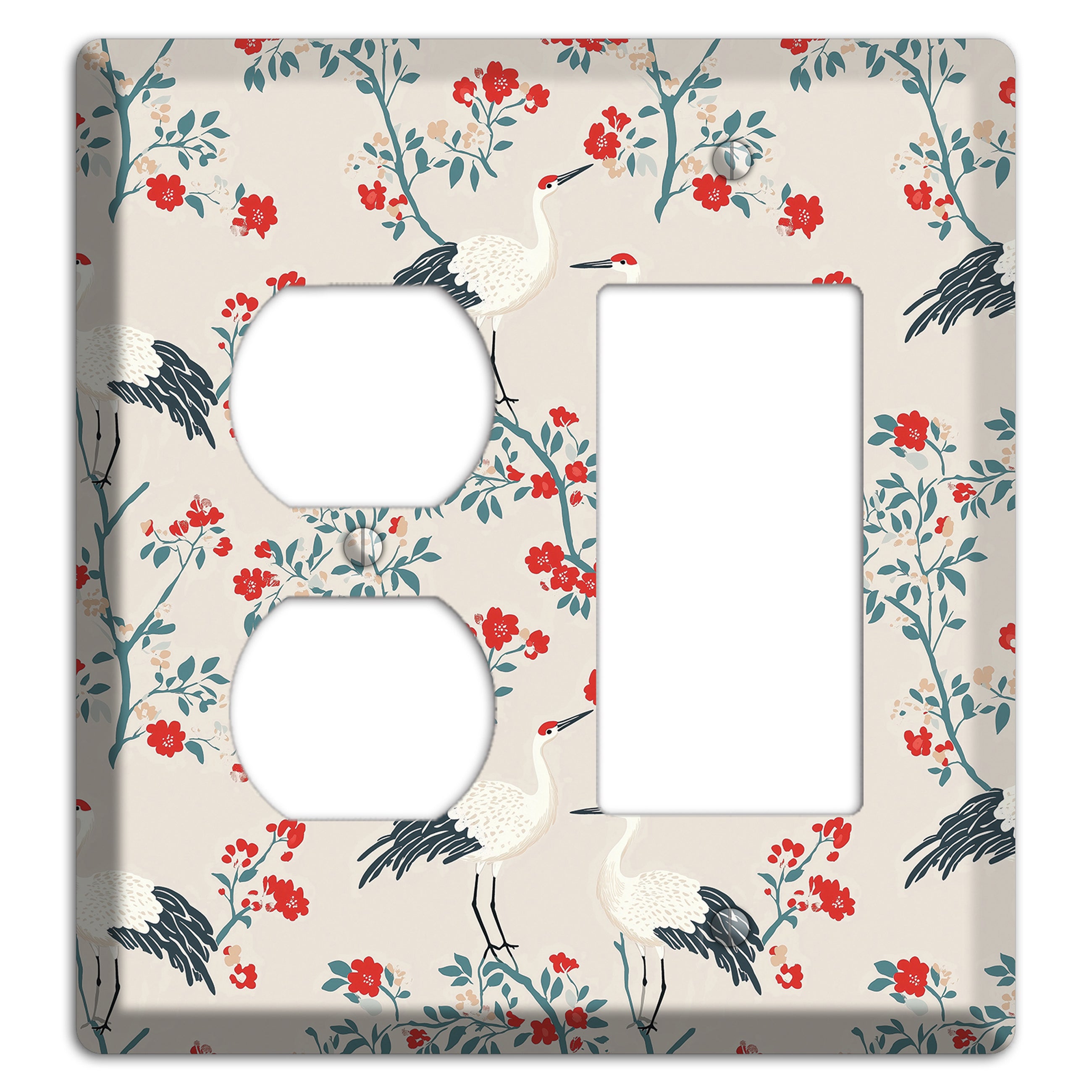 Ivory Blossom Vigil Duplex / Rocker Wallplate