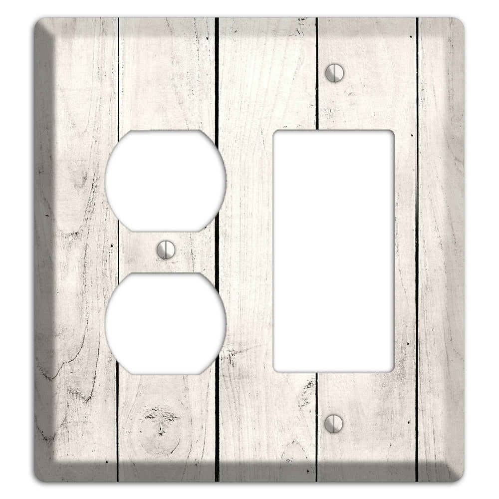 Whitewashed Planks Duplex / Rocker Wallplate