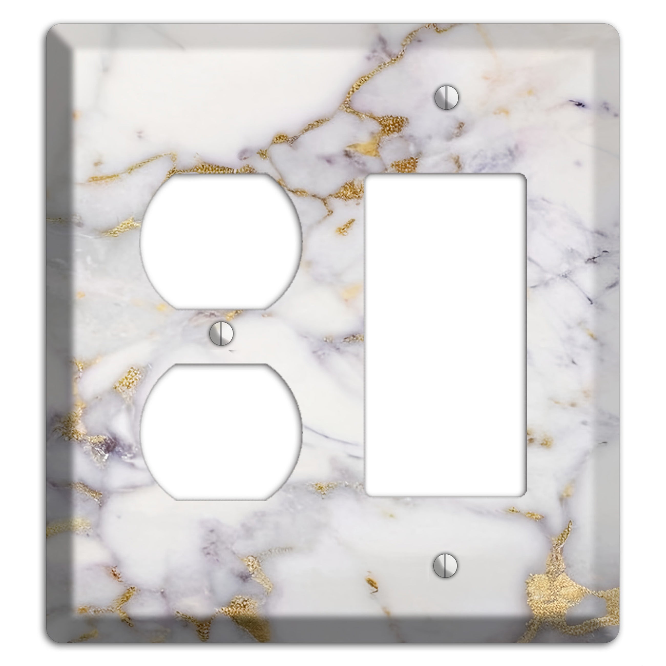 Metallic Bronze Marble Duplex / Rocker Wallplate