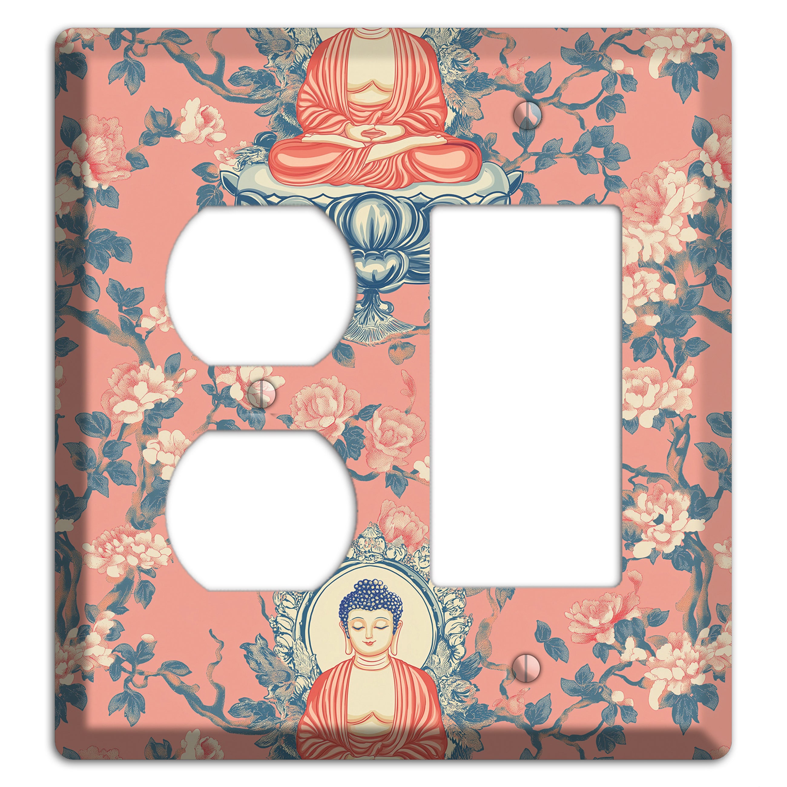 Lotus & Blossom Duplex / Rocker Wallplate