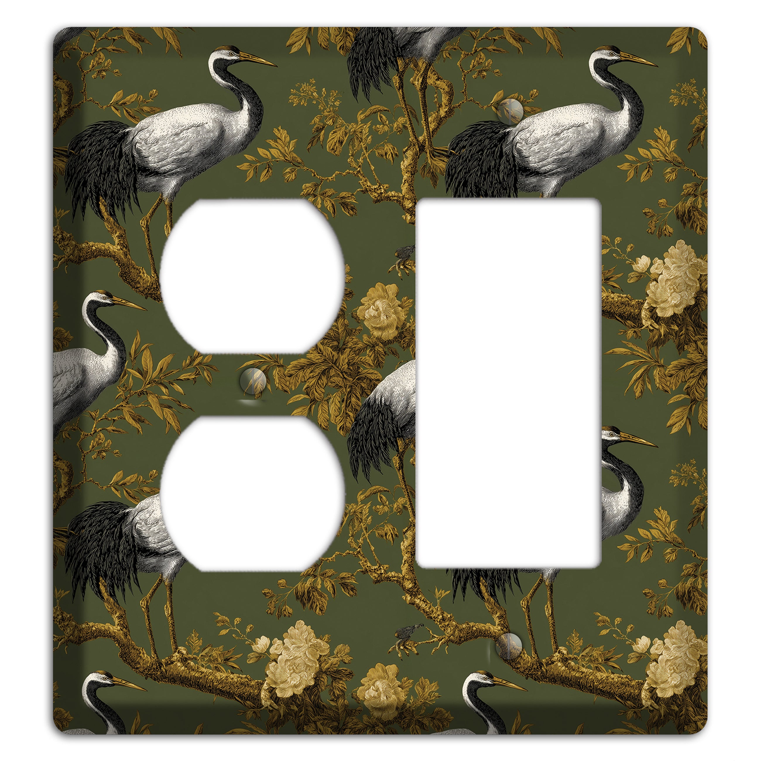 Olive Toile Sanctuary Duplex / Rocker Wallplate