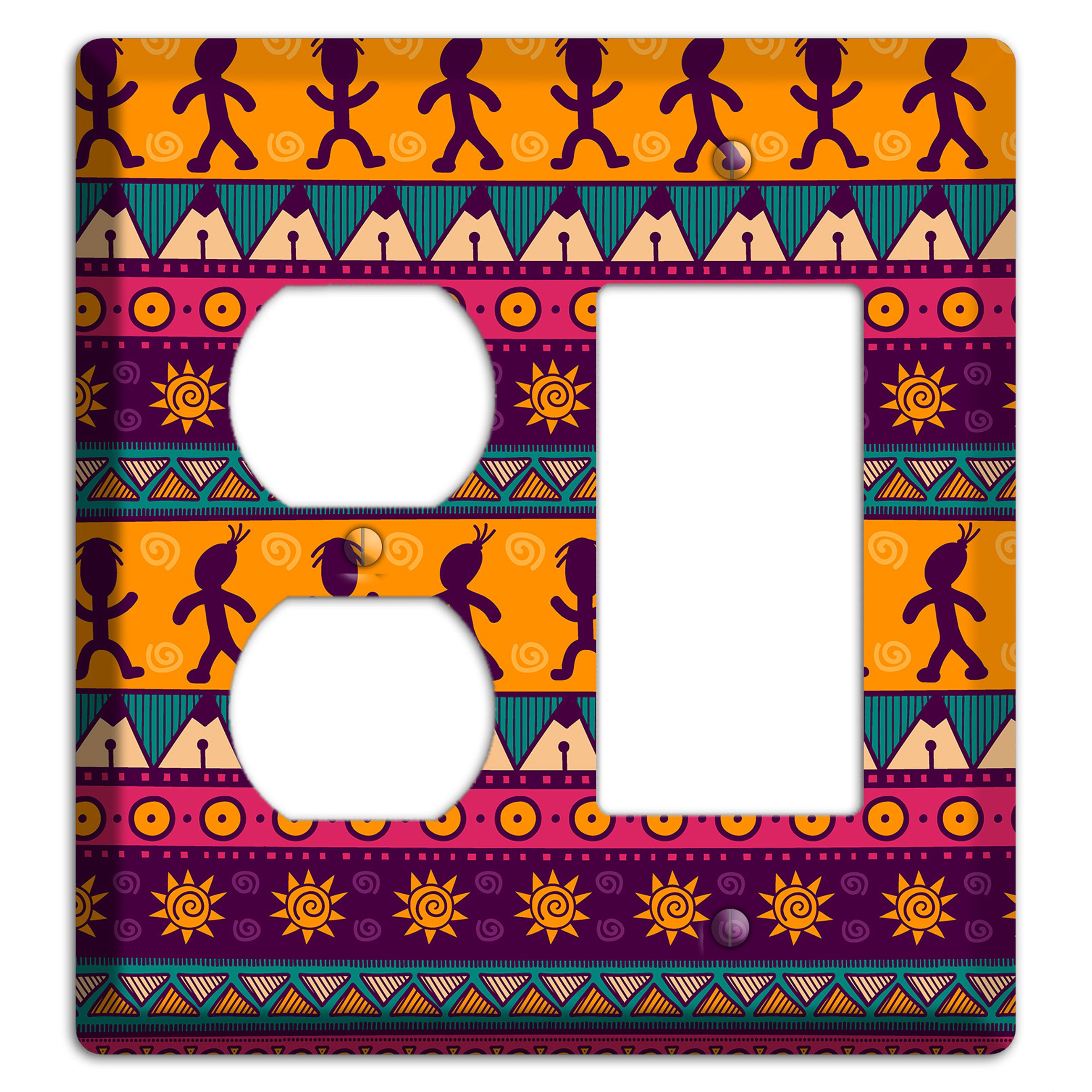 Tribal Rhythm Duplex / Rocker Wallplate
