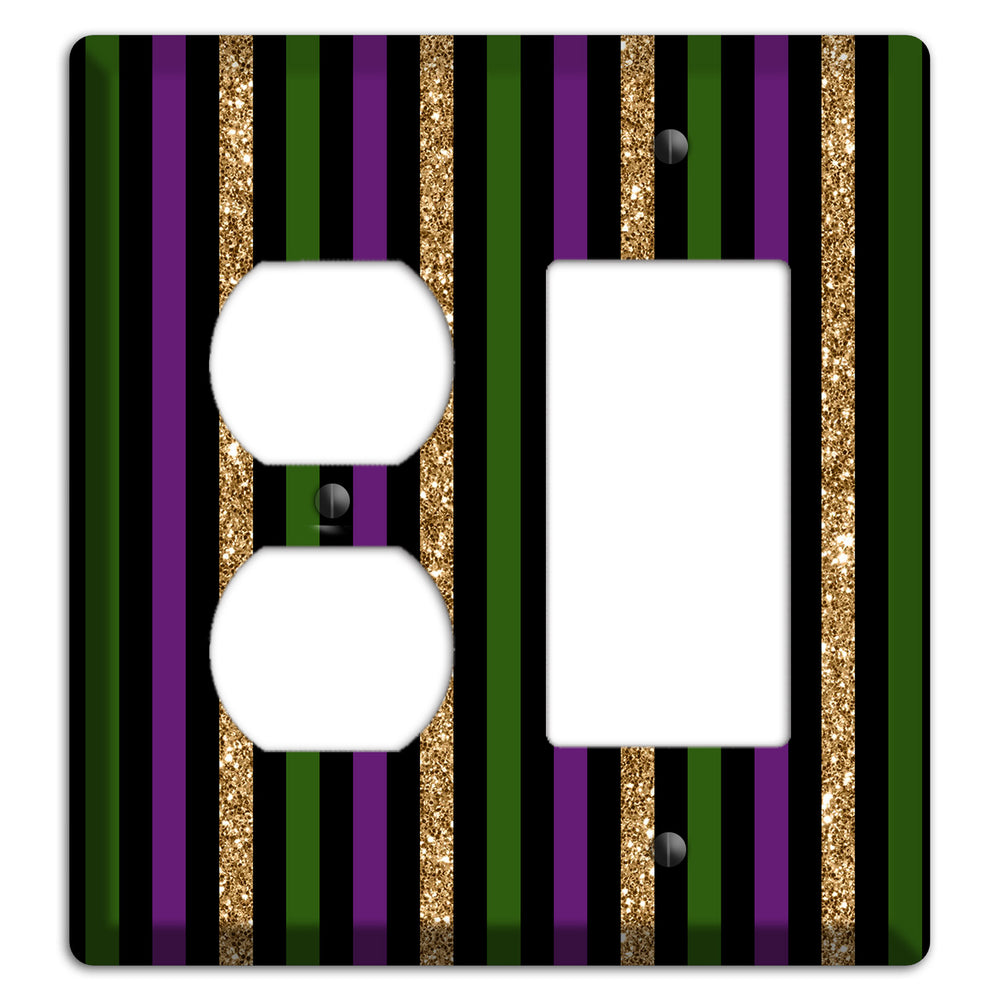 Carnival Stripes: Noir Duplex / Rocker Wallplate