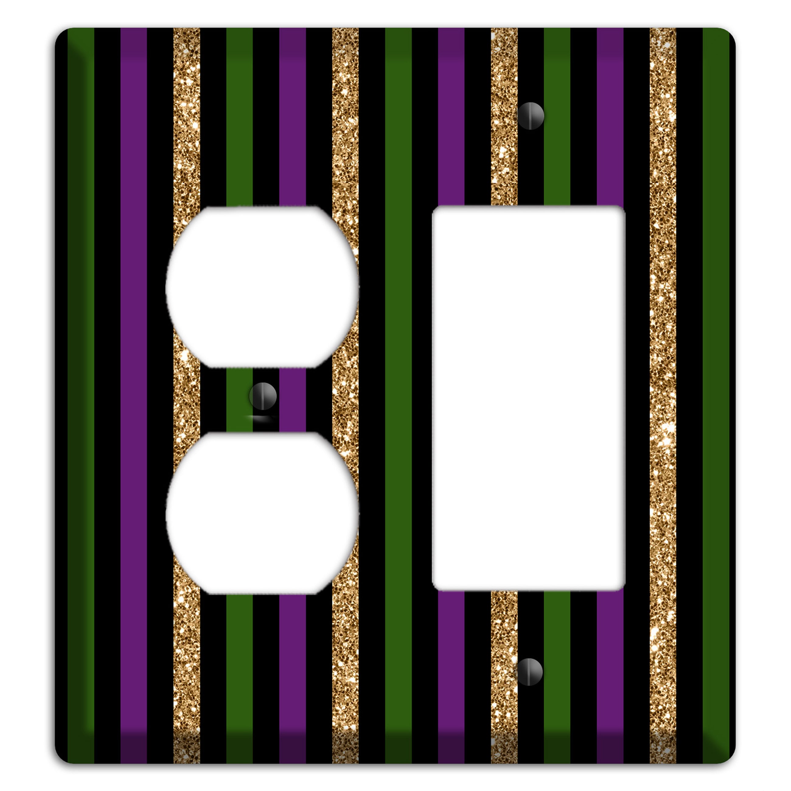 Carnival Stripes: Noir Duplex / Rocker Wallplate