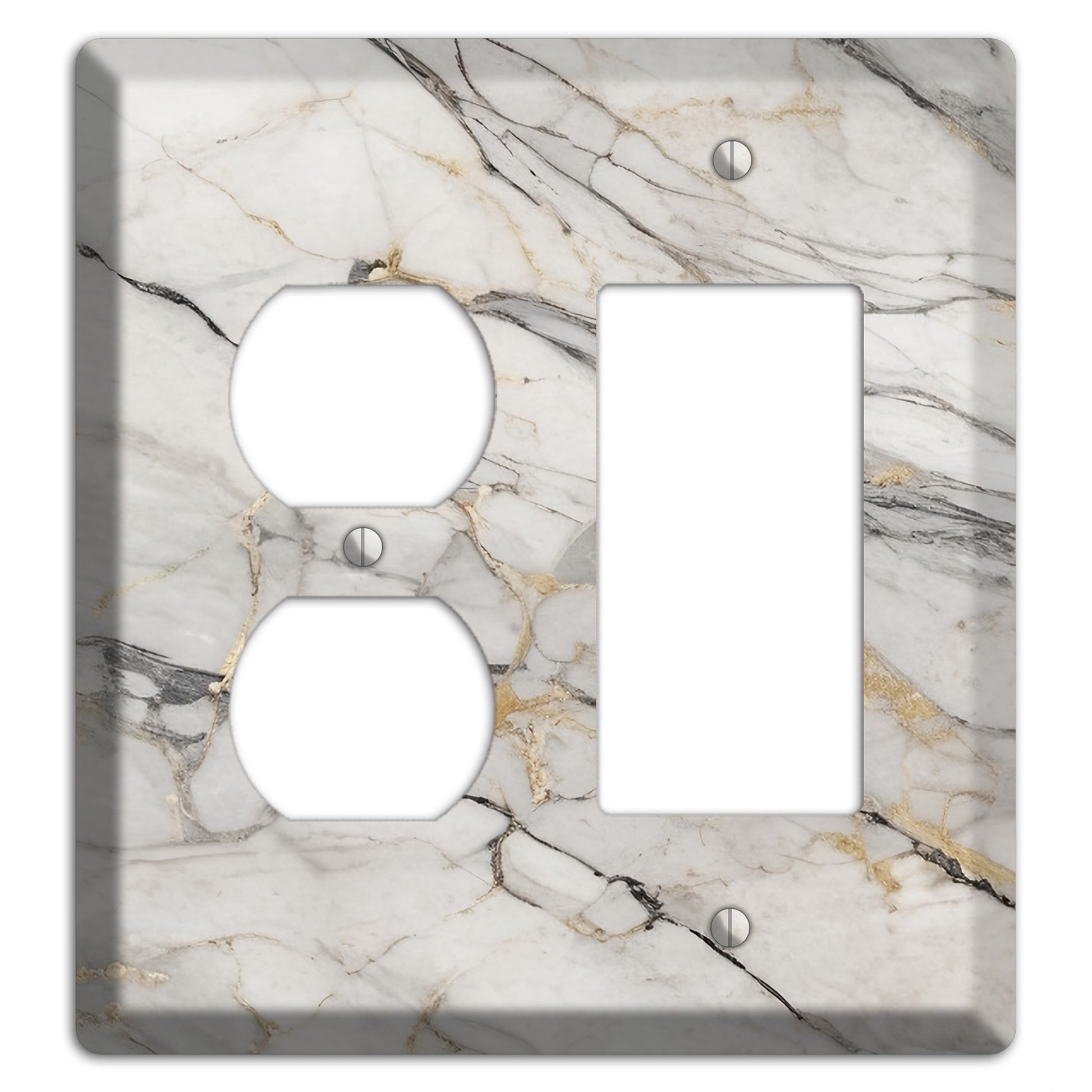 Roman Coffee Marble Duplex / Rocker Wallplate