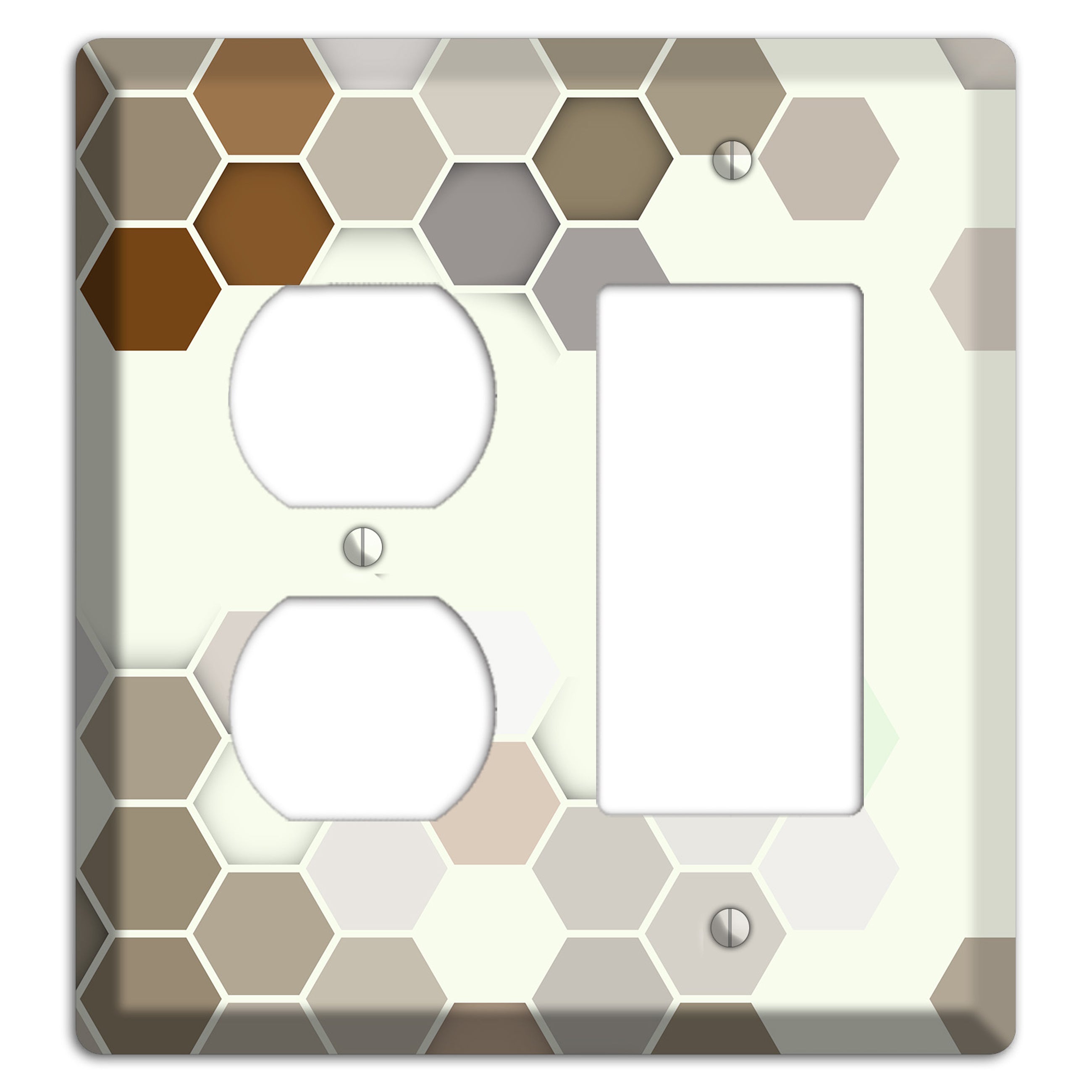 Earth-Toned Honeycomb Mosaic Duplex / Rocker Wallplate