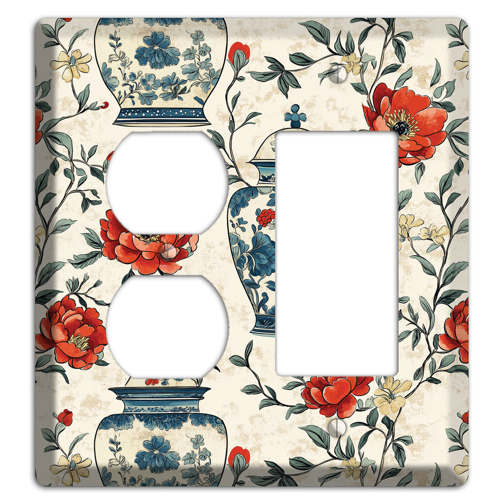 Porcelain & Peony Duplex / Rocker Wallplate