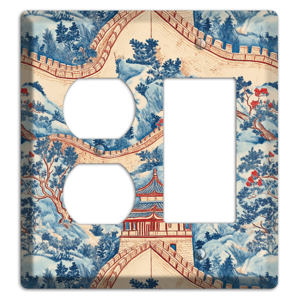 Great Wall Toile Duplex / Rocker Wallplate