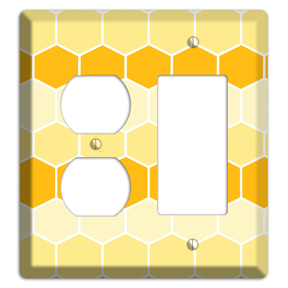 Golden Hollow Grid Duplex / Rocker Wallplate