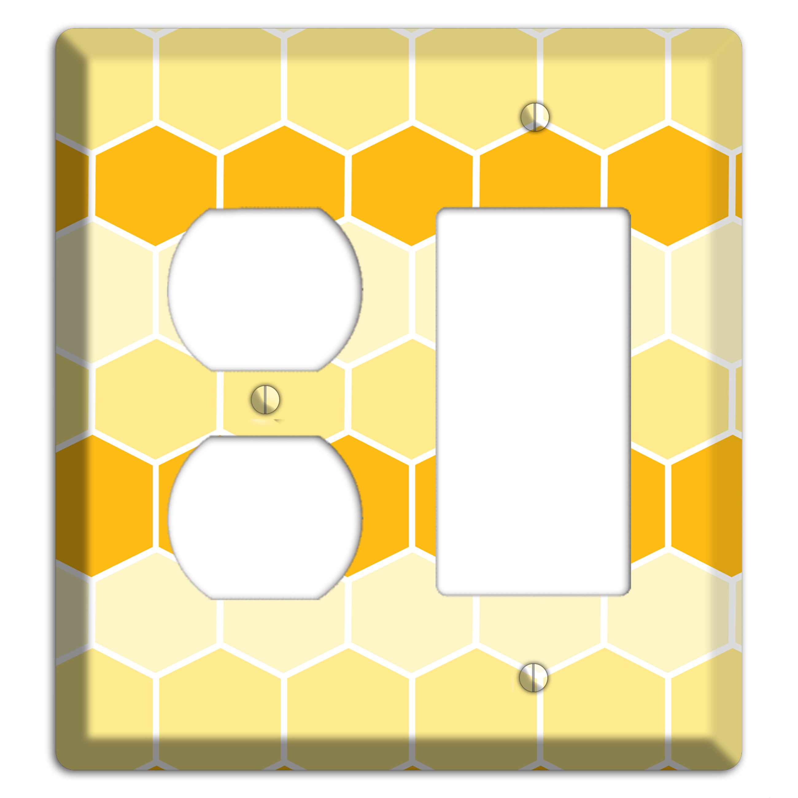 Golden Hollow Grid Duplex / Rocker Wallplate