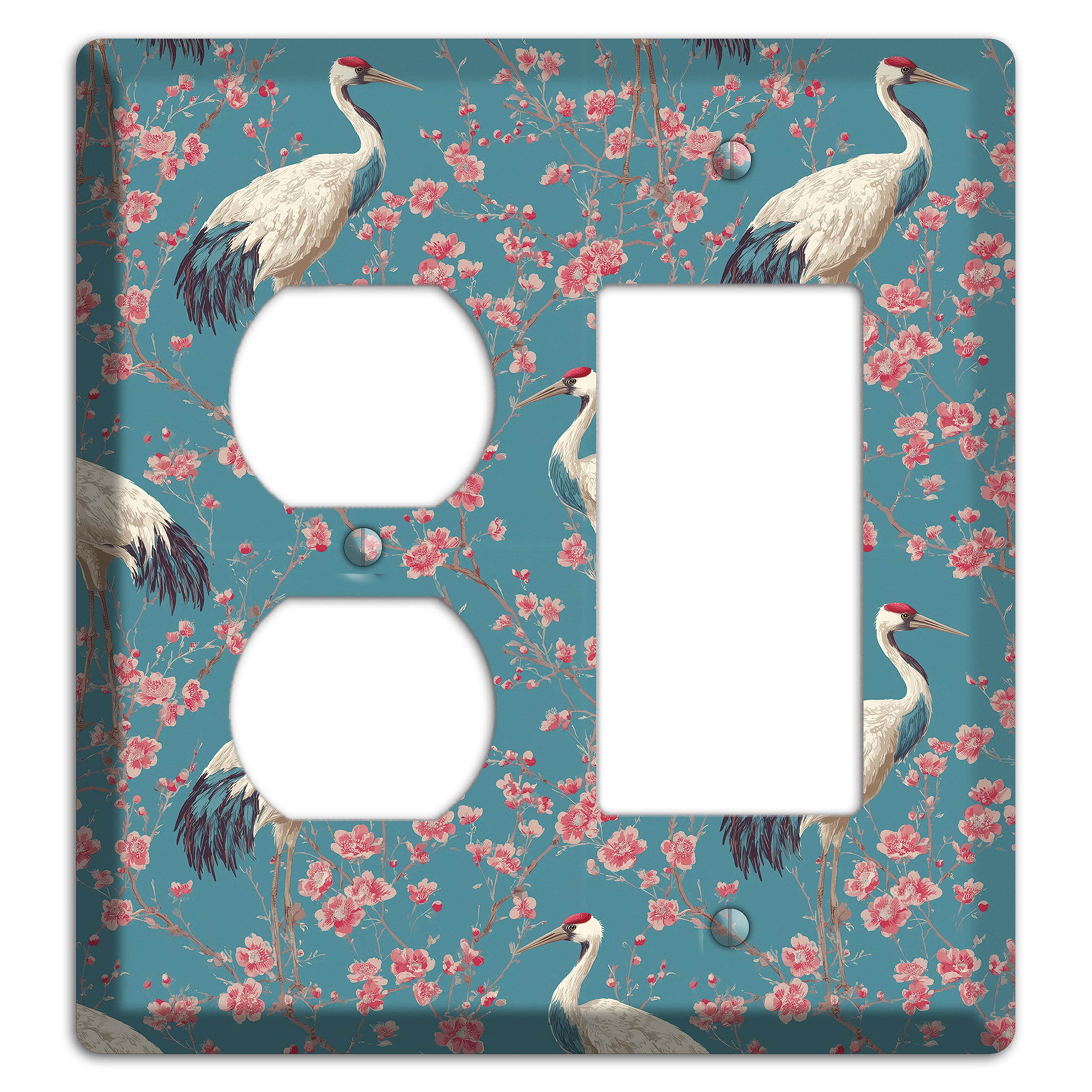 Azure Blossom Vigil Duplex / Rocker Wallplate
