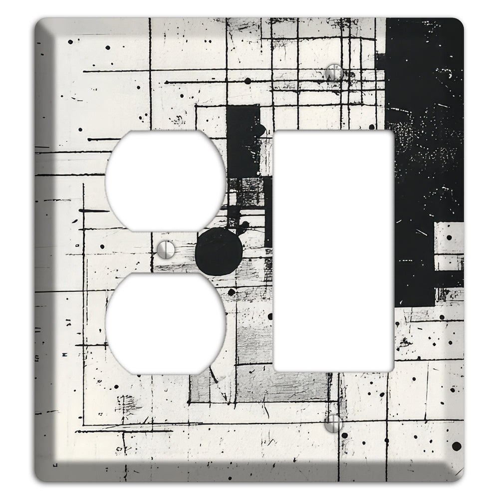 Drafting Ghost Grid Duplex / Rocker Wallplate