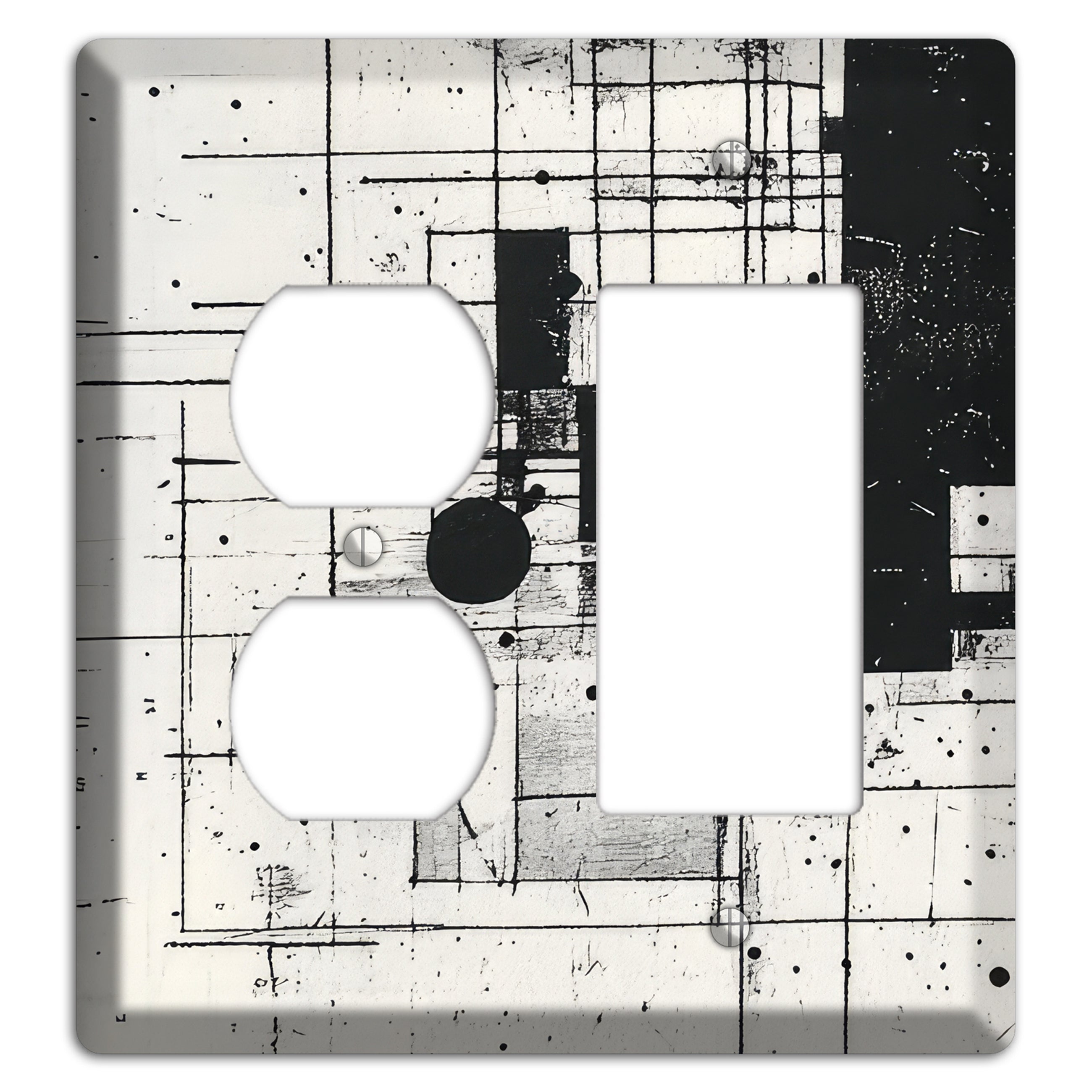 Drafting Ghost Grid Duplex / Rocker Wallplate