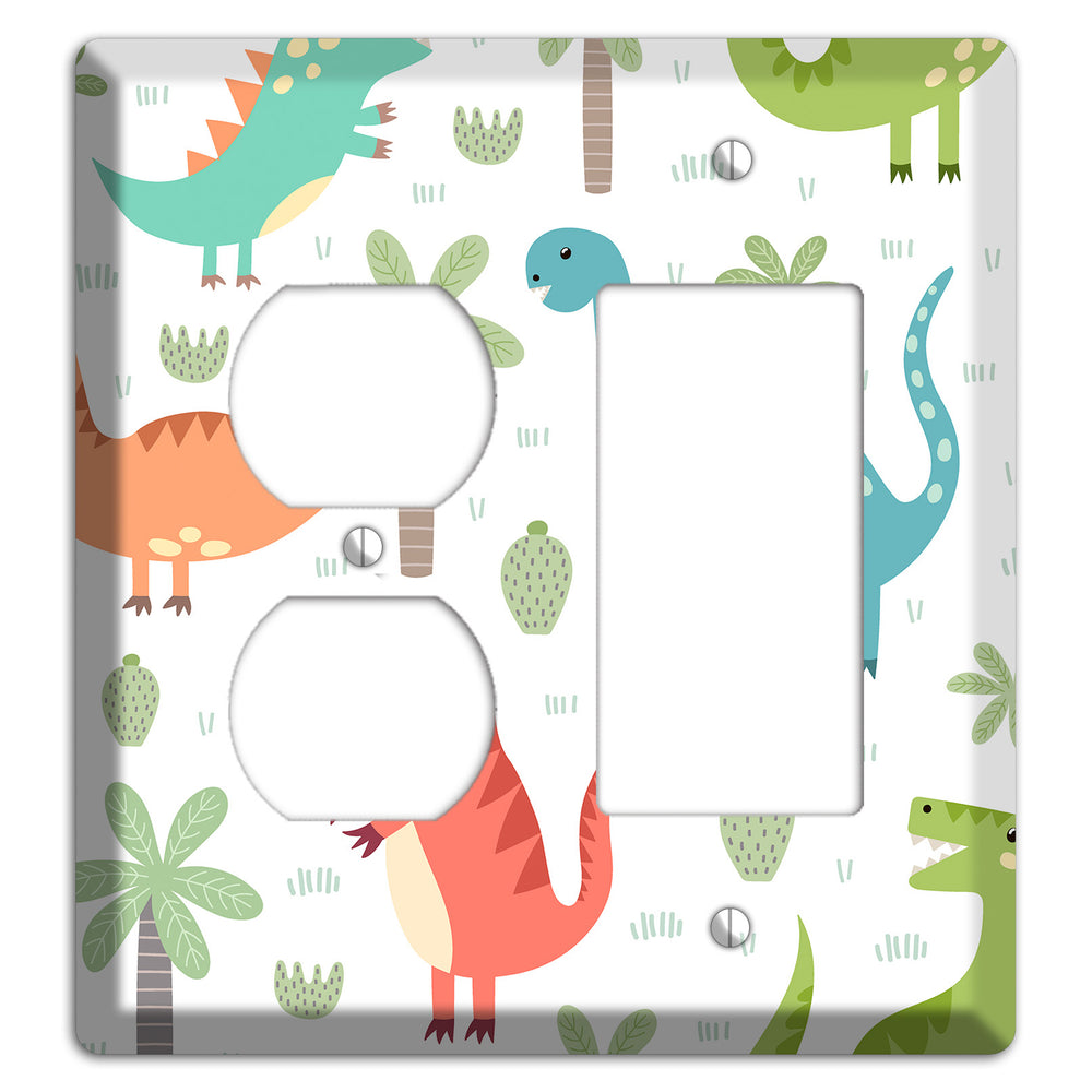 Jurassic Pals (Pastel) Duplex / Rocker Wallplate