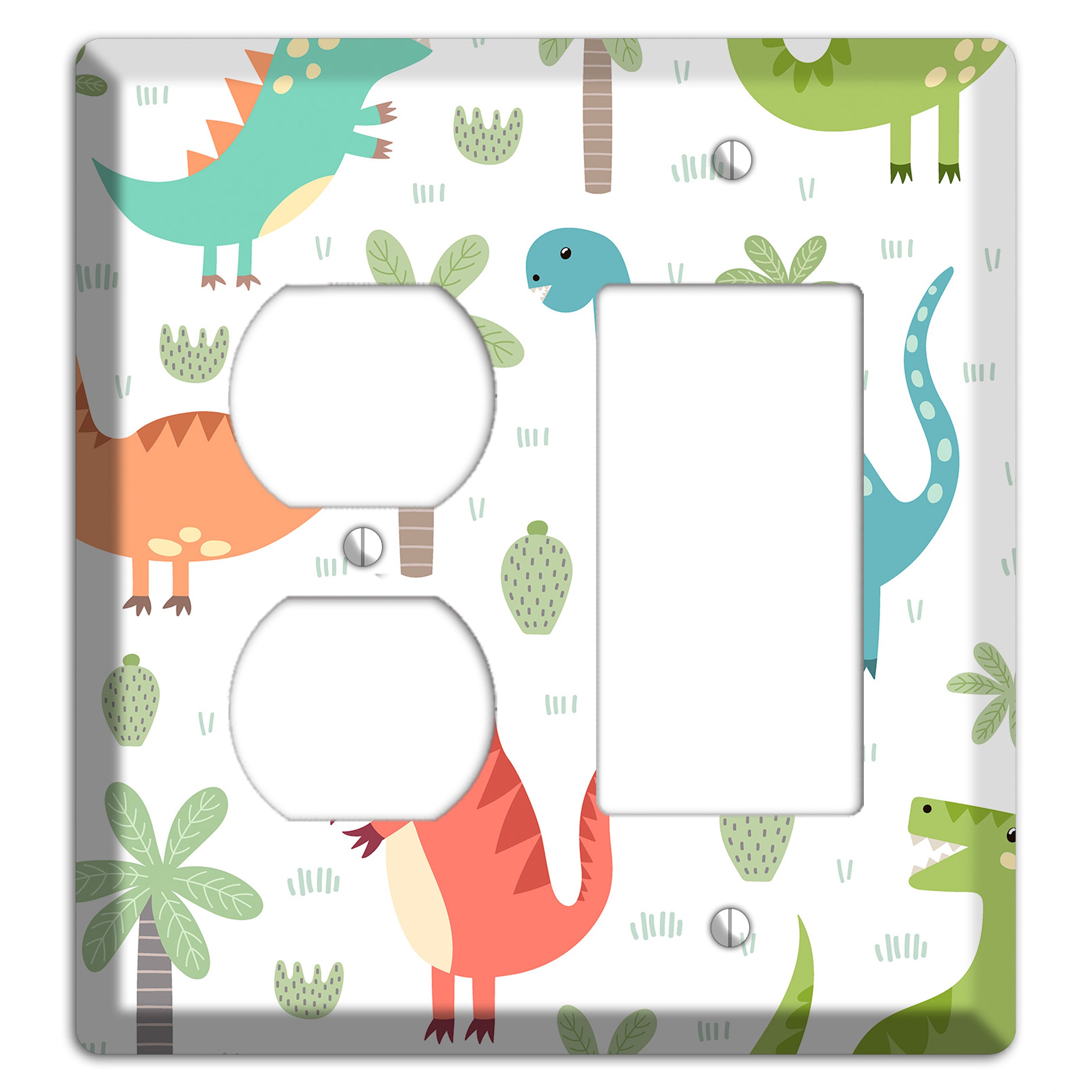 Jurassic Pals (Pastel) Duplex / Rocker Wallplate