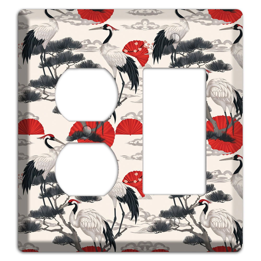 Crimson Fan & Pine Duplex / Rocker Wallplate