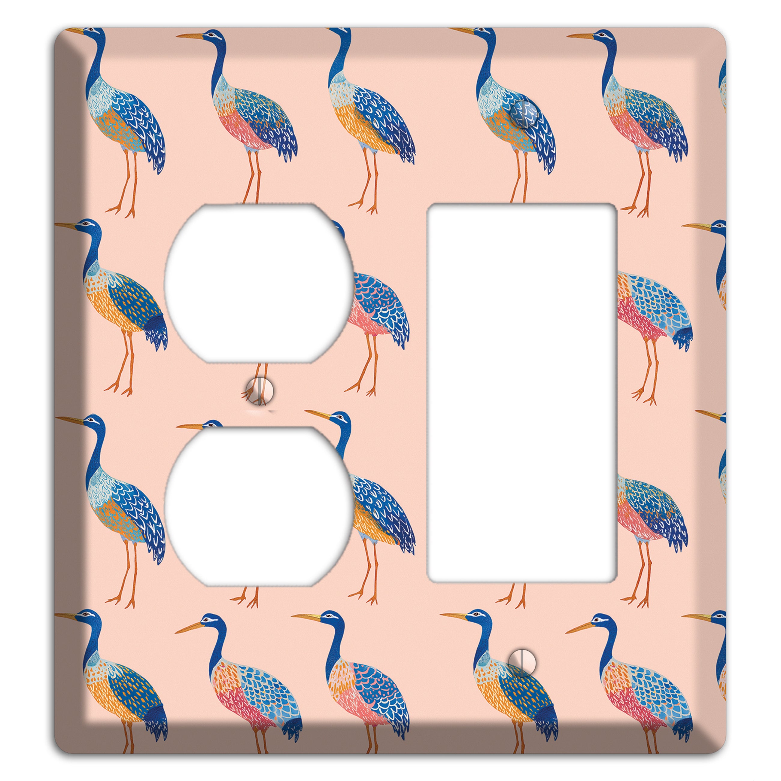Blush Heron Parade Duplex / Rocker Wallplate