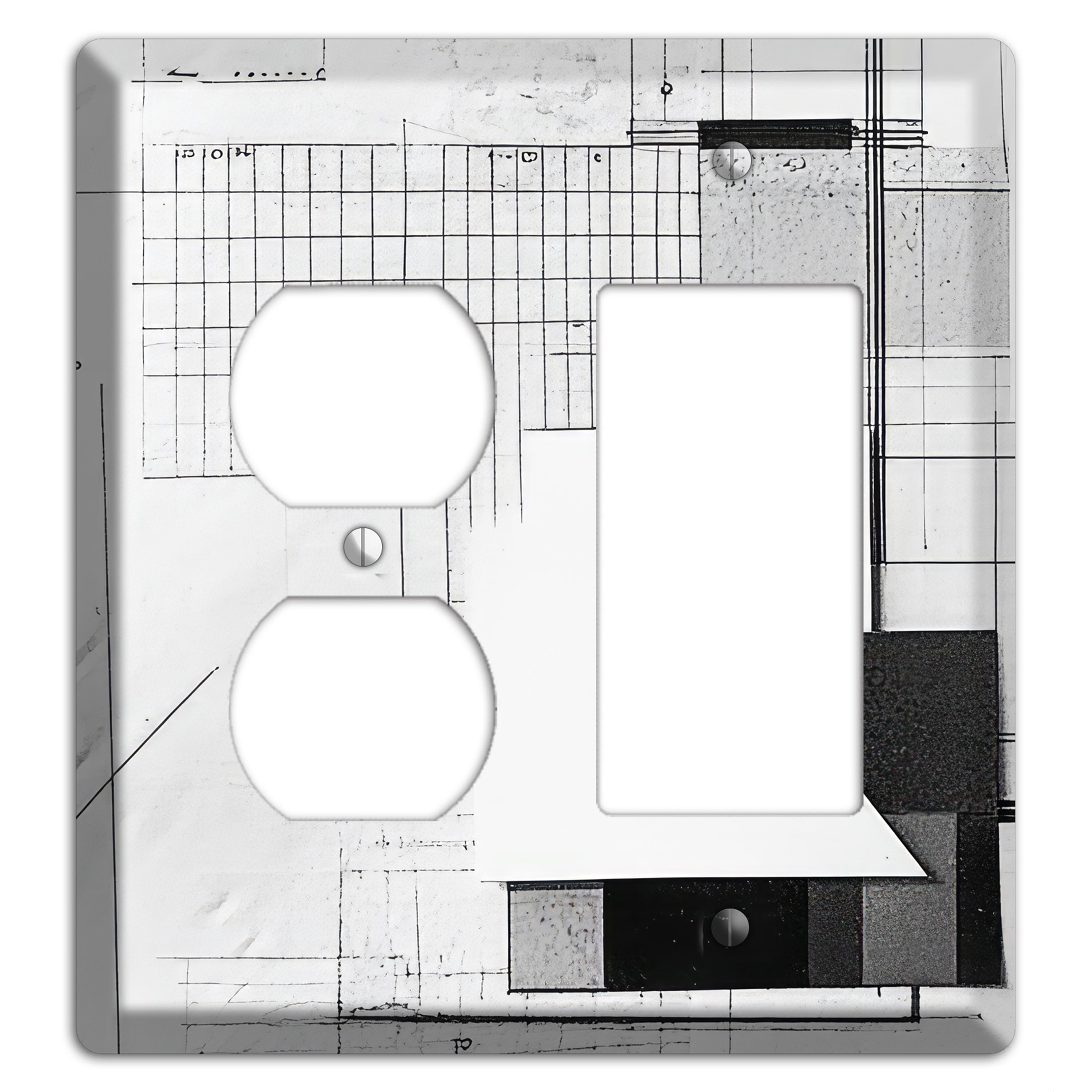 Blueprint Palimpsest Duplex / Rocker Wallplate