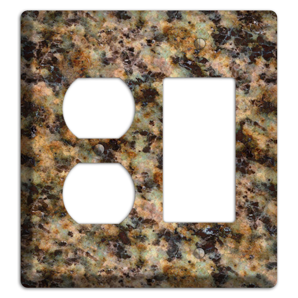Verde Butterfly Granite Duplex / Rocker Wallplate