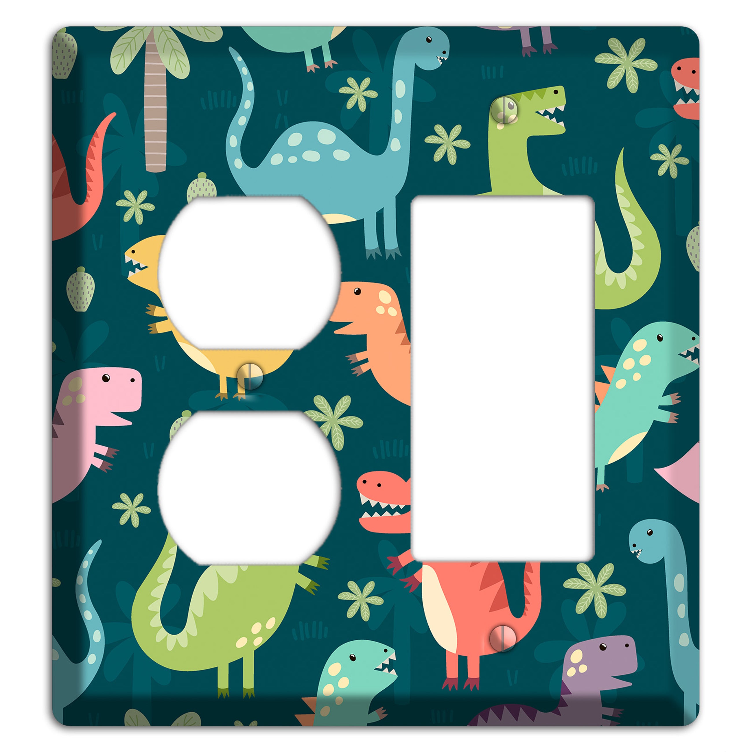 Jurassic Pals (Dark) Duplex / Rocker Wallplate