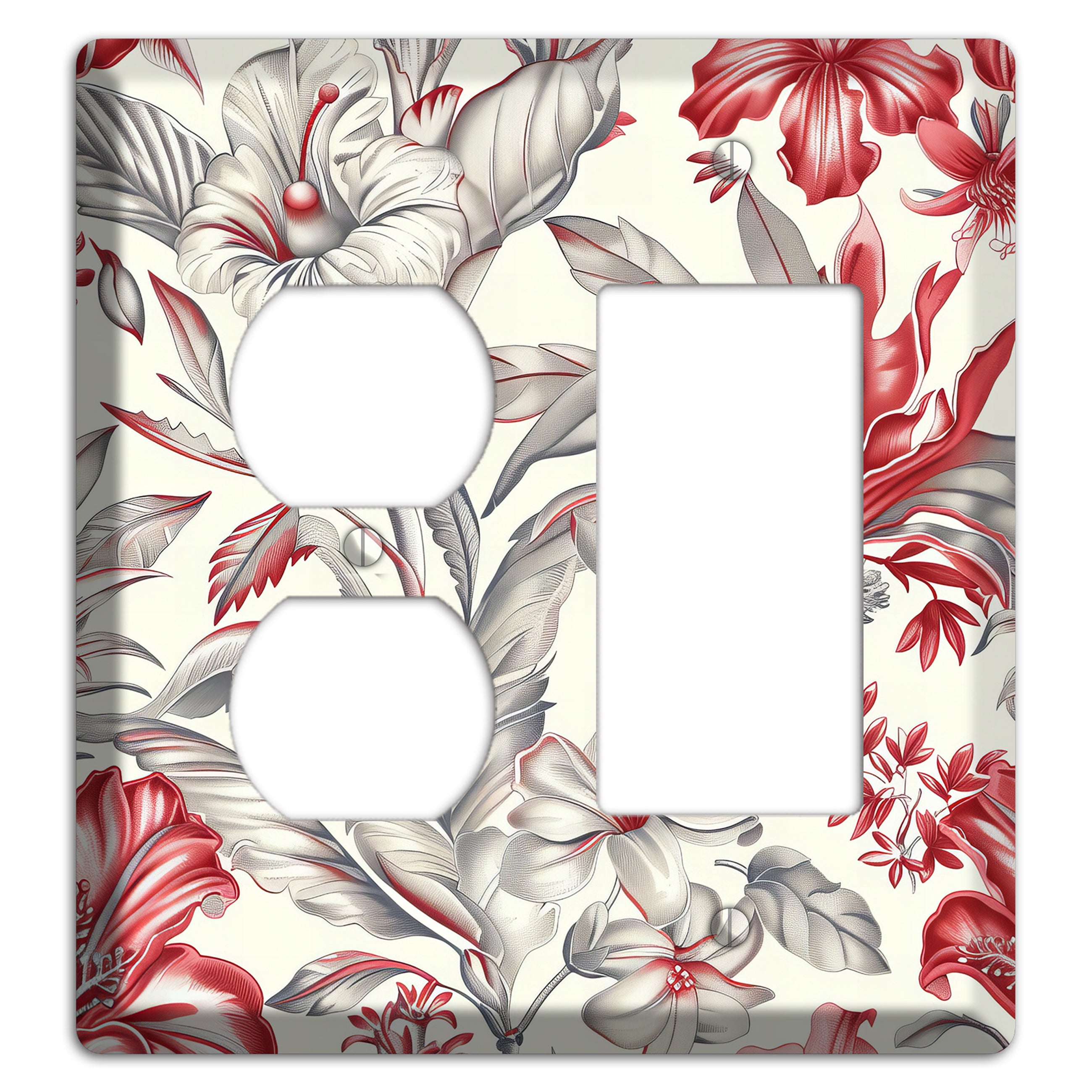 Crimson Botanica Duplex / Rocker Wallplate