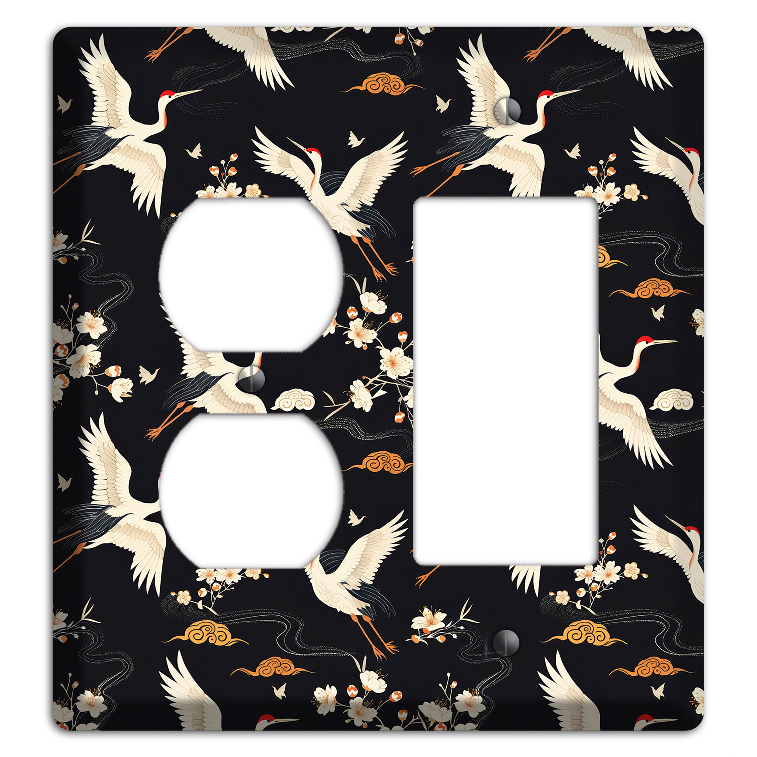 Obsidian Crane Nocturne Duplex / Rocker Wallplate