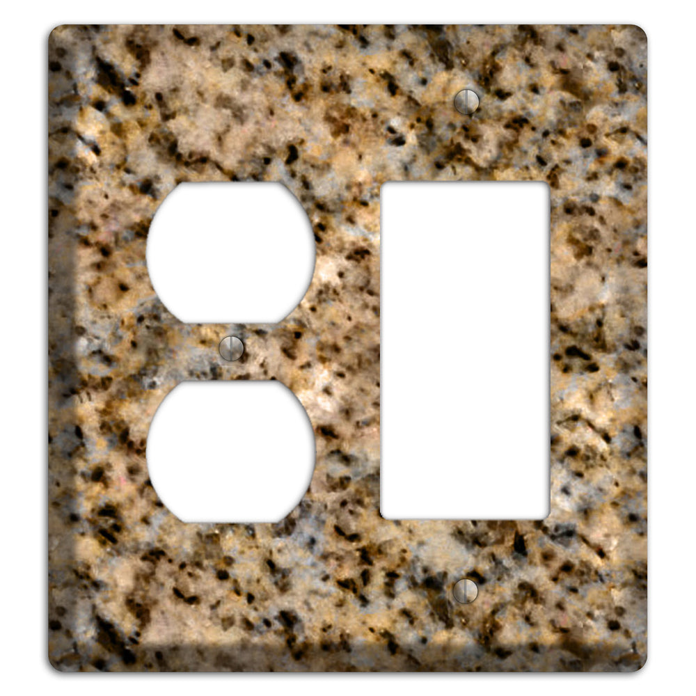 Giallo Ornamental Granite Duplex / Rocker Wallplate
