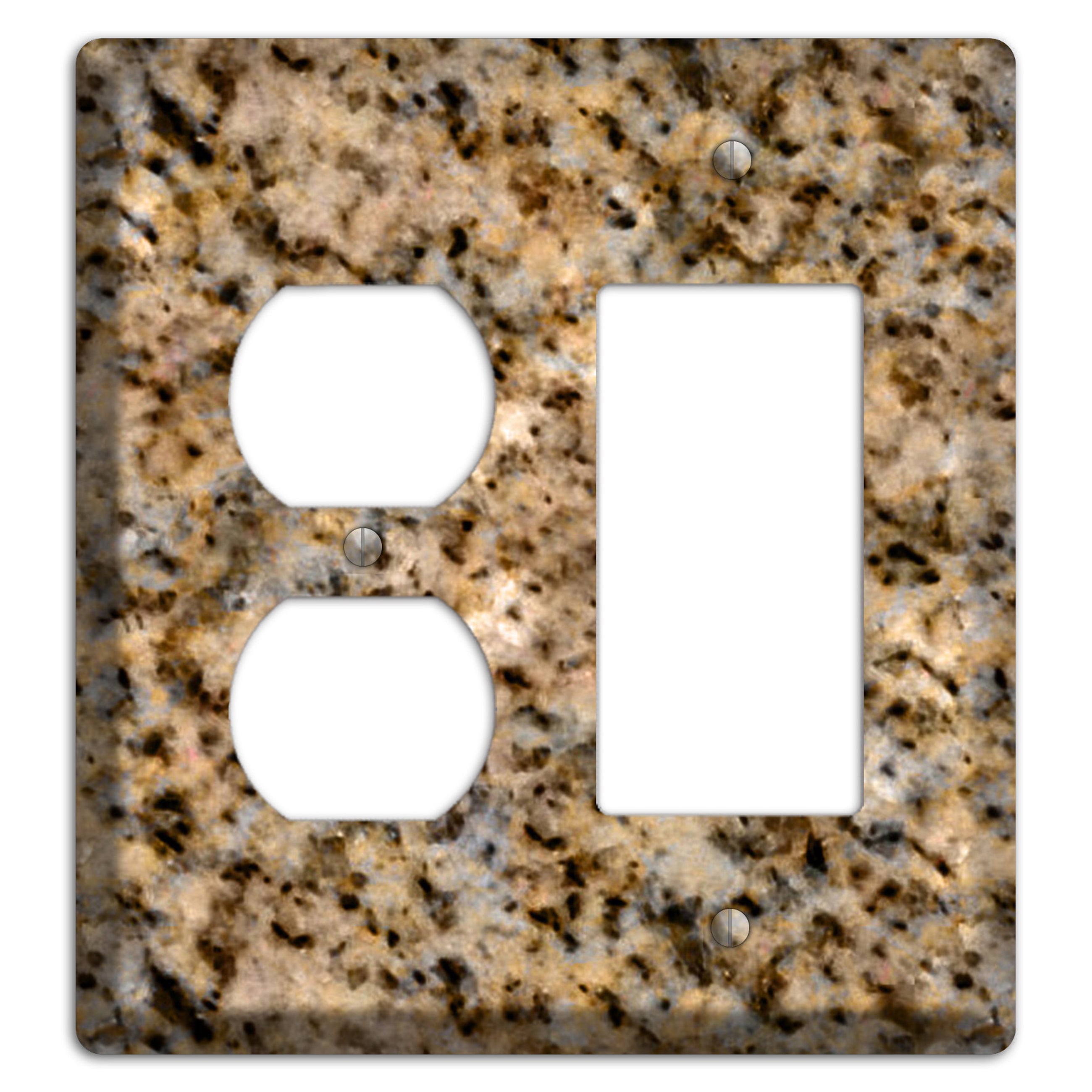 Giallo Ornamental Granite Duplex / Rocker Wallplate