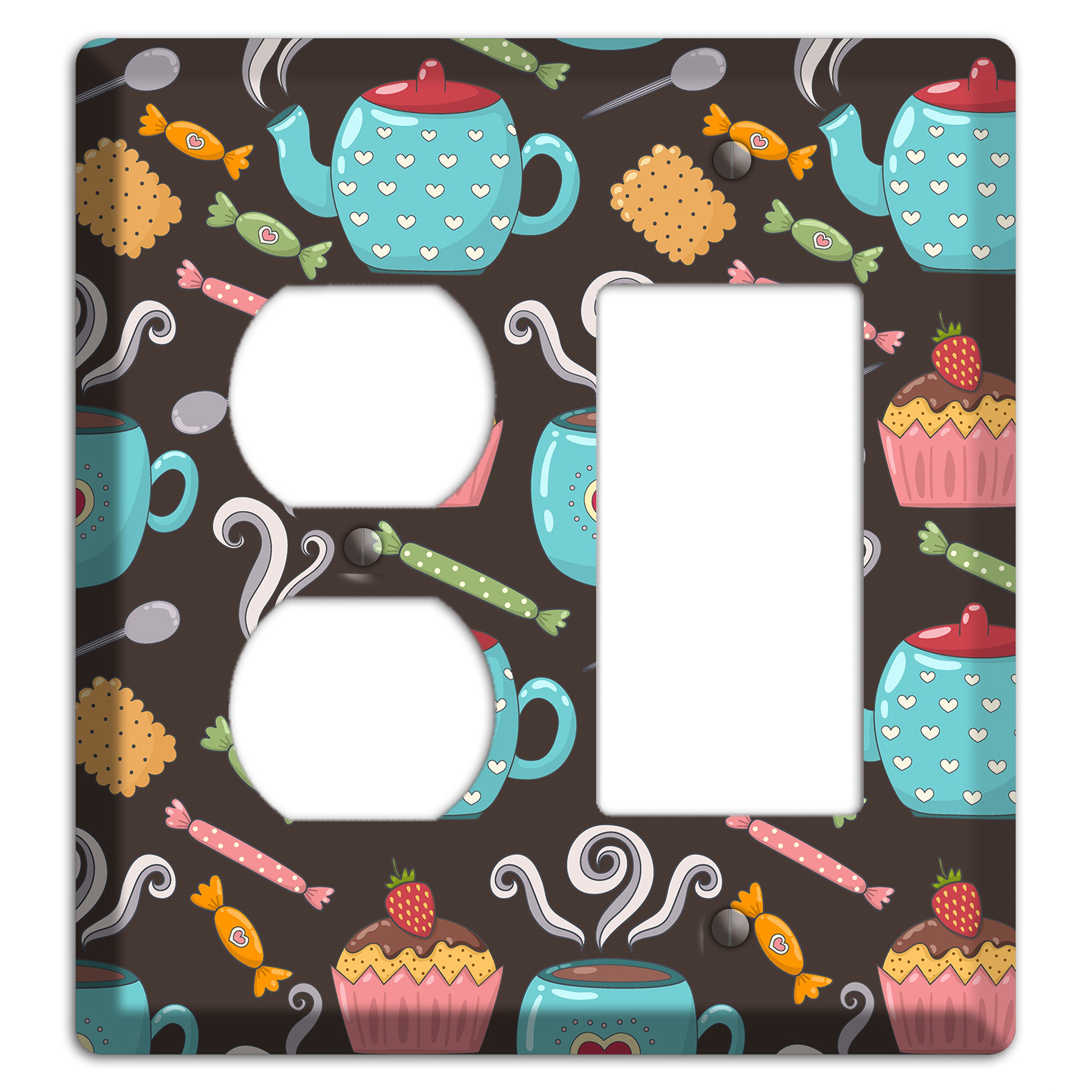 Sweet Tea Party (Brown) Duplex / Rocker Wallplate
