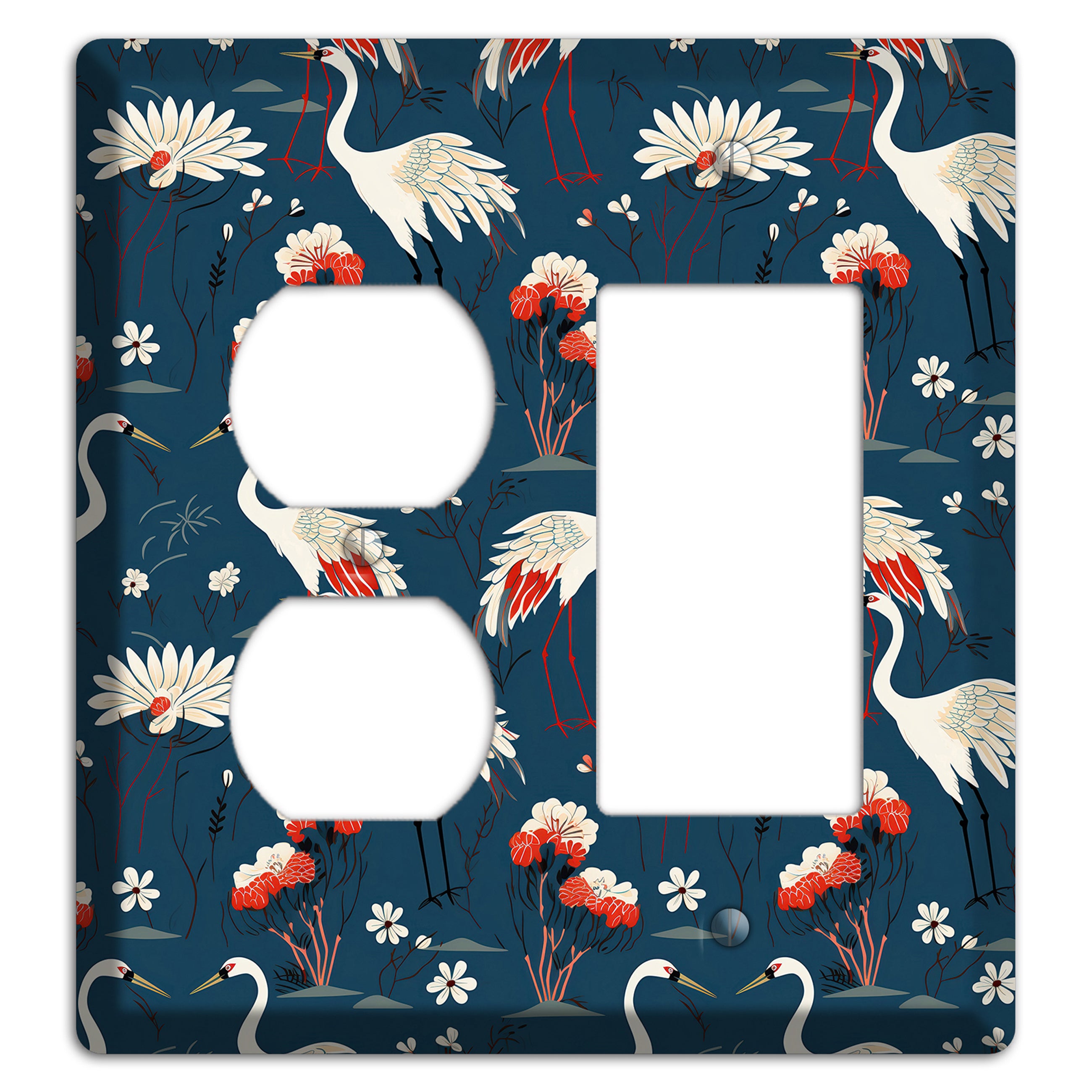 Sapphire Crane Meadow Duplex / Rocker Wallplate