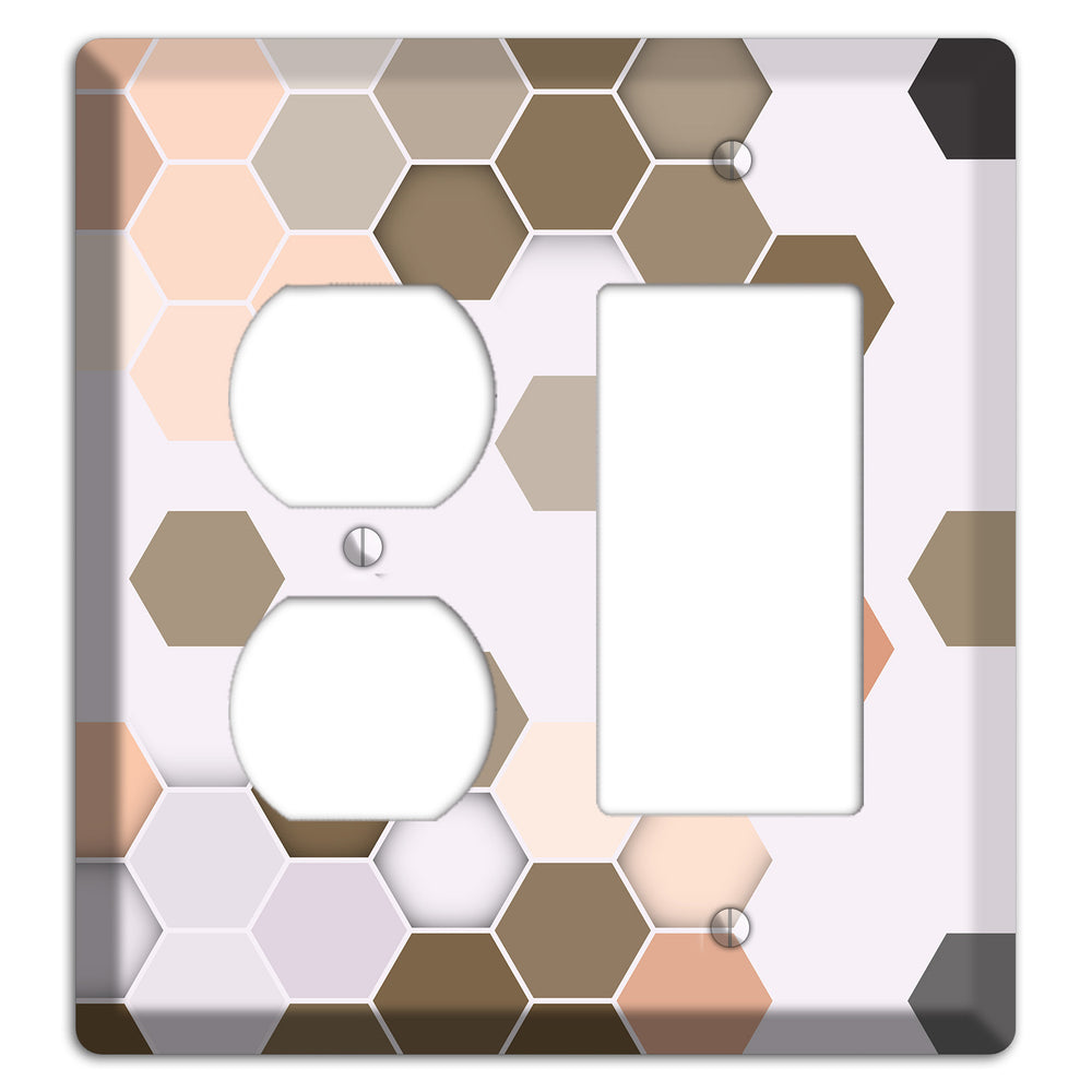 Clay & Terracotta Geometric Tiling Duplex / Rocker Wallplate