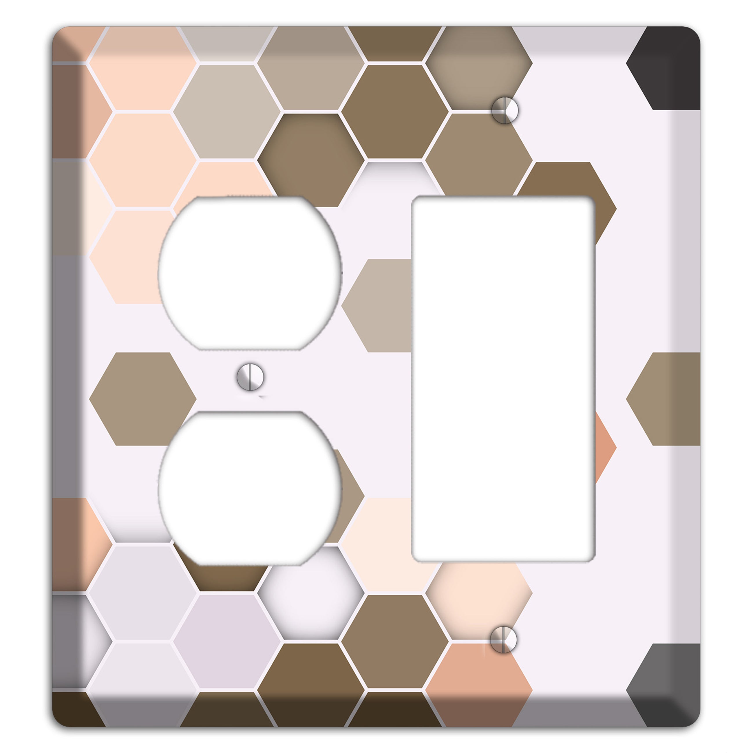 Clay & Terracotta Geometric Tiling Duplex / Rocker Wallplate